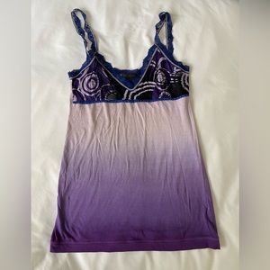 Pink and purple tank with lace straps